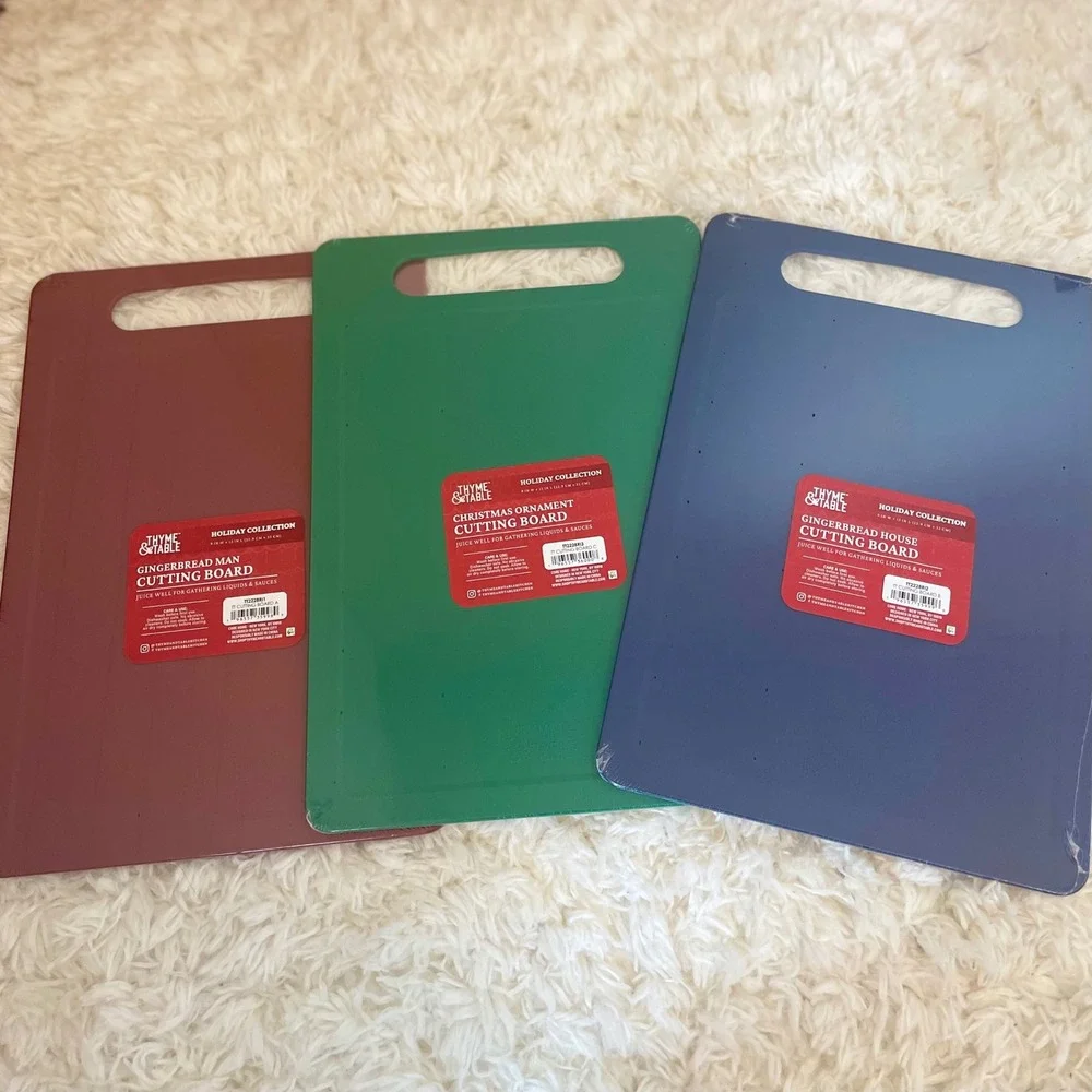 Thyme‎ & Table Holiday Gingerbread Cutting Board Set 3 Christmas
